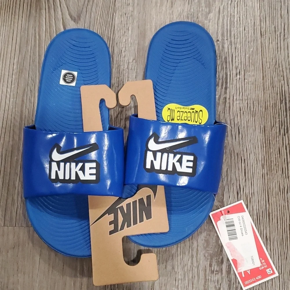 Nike Kawa Slide Sandals - Game Royal/White/Black Size 7